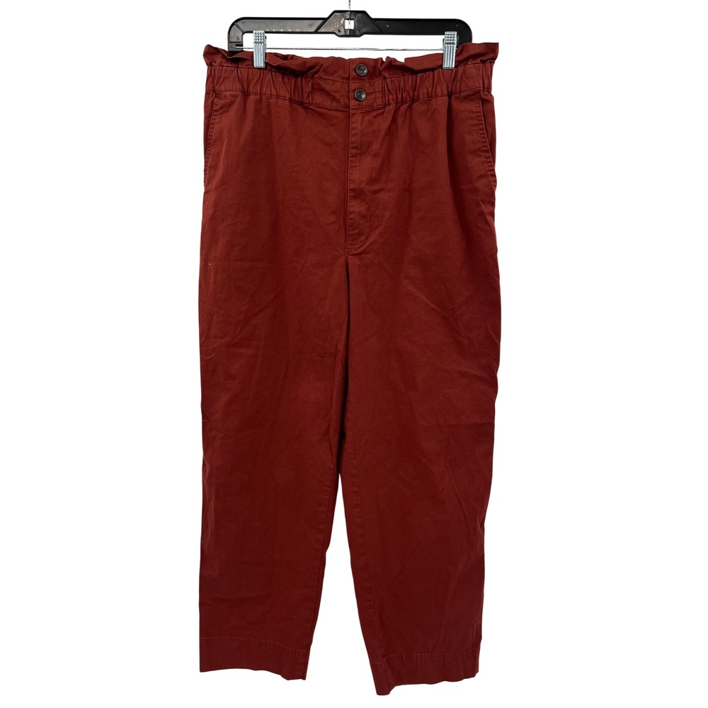 Madewell‎ Women's Rust orange High Waist Paper Bag Cropped Pants Size 12
